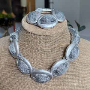 Fashion Jewelry Gold Mesh Necklace Set